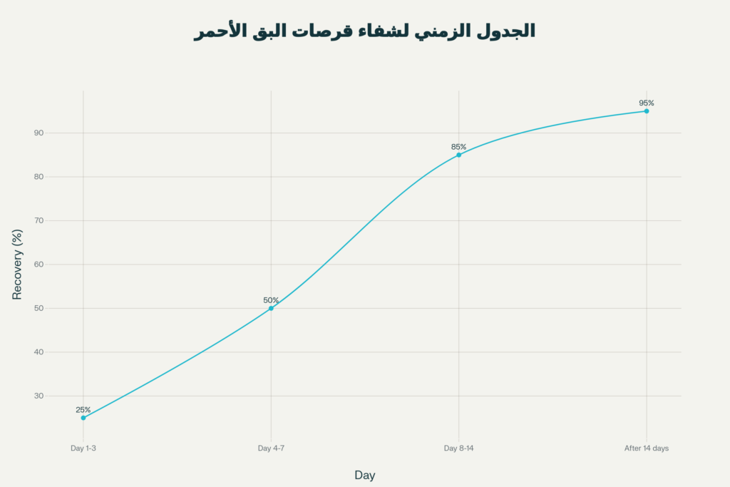 جدولًا يوضح مراحل الشفاء
